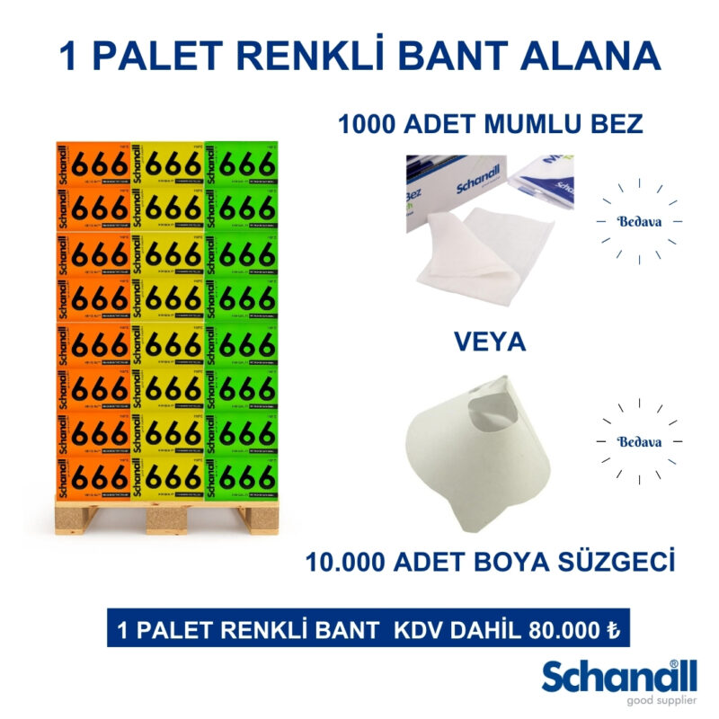 1 PALET RENKLİ BANT KDV DAHİL 80.000 ₺